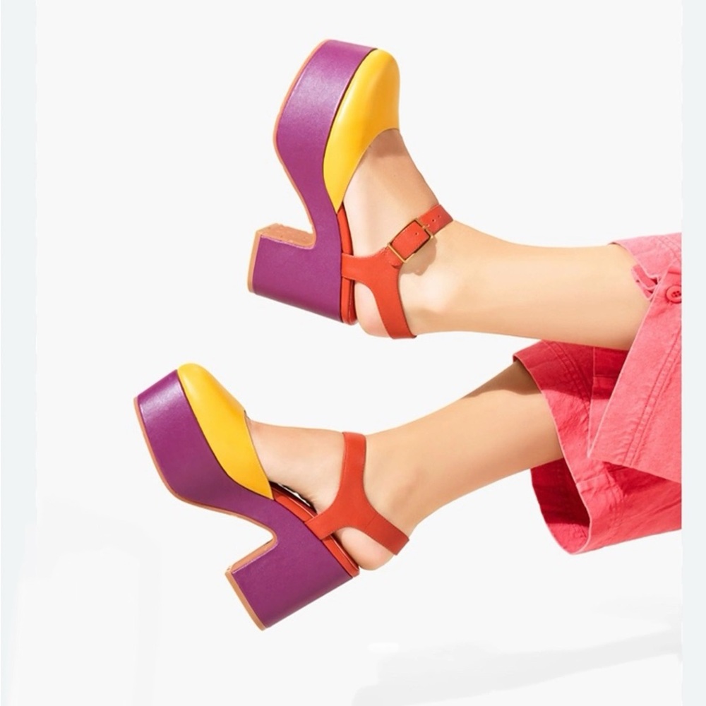 Charlotte Stone Astrid Platform Heel in Ochre